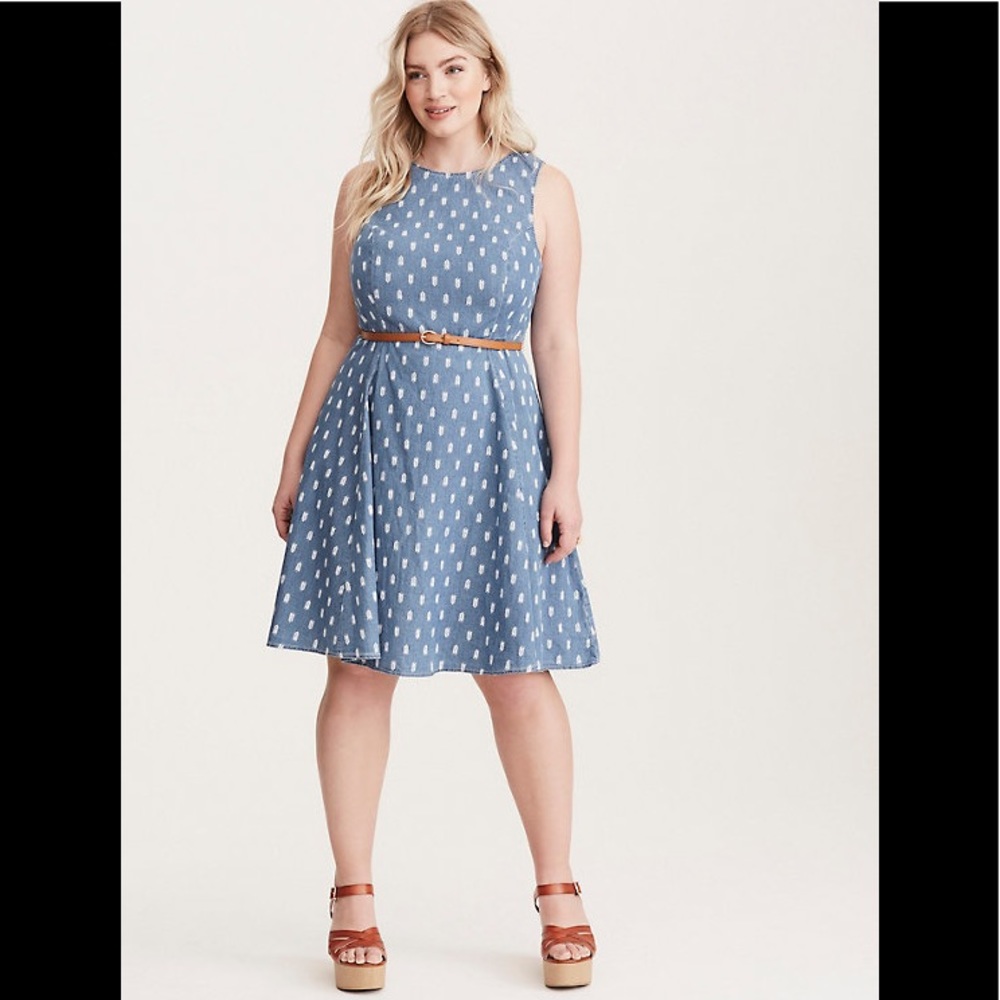 Torrid Denim Skater Dress Size 22